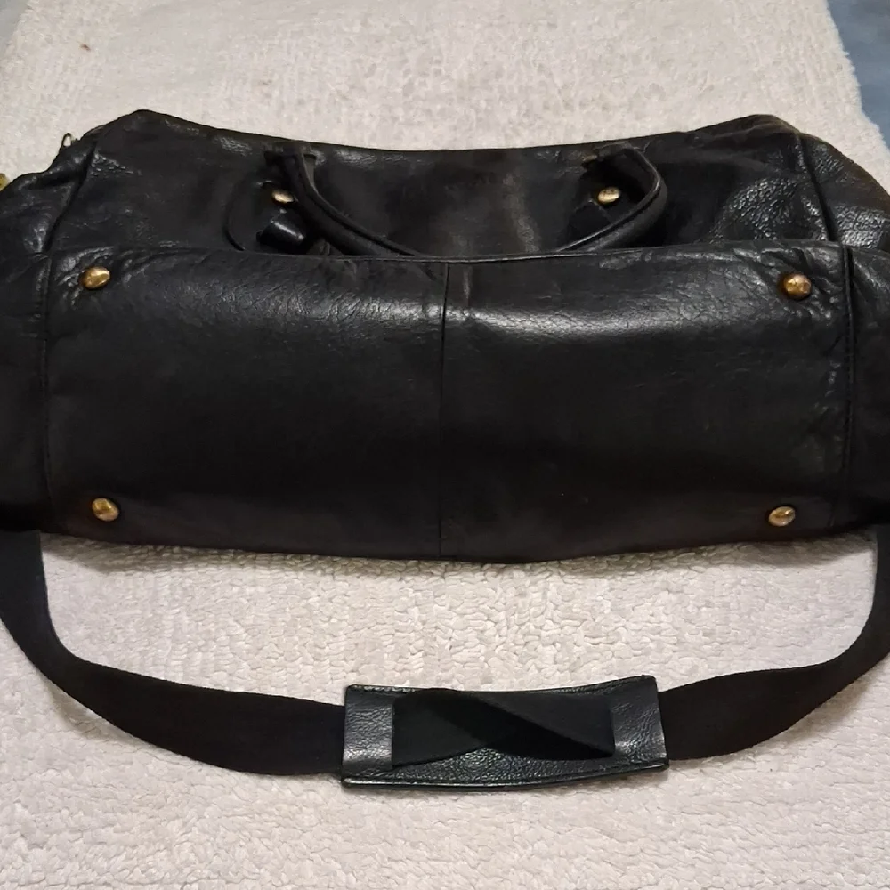 Margot Black Leather Travel Bag